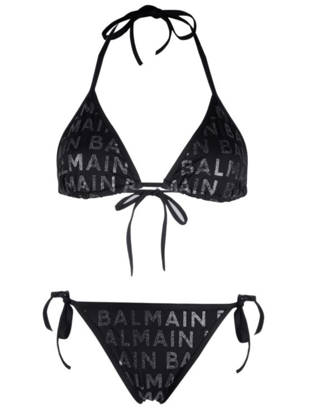 Balmain Glitter Logo Triangle Bikini